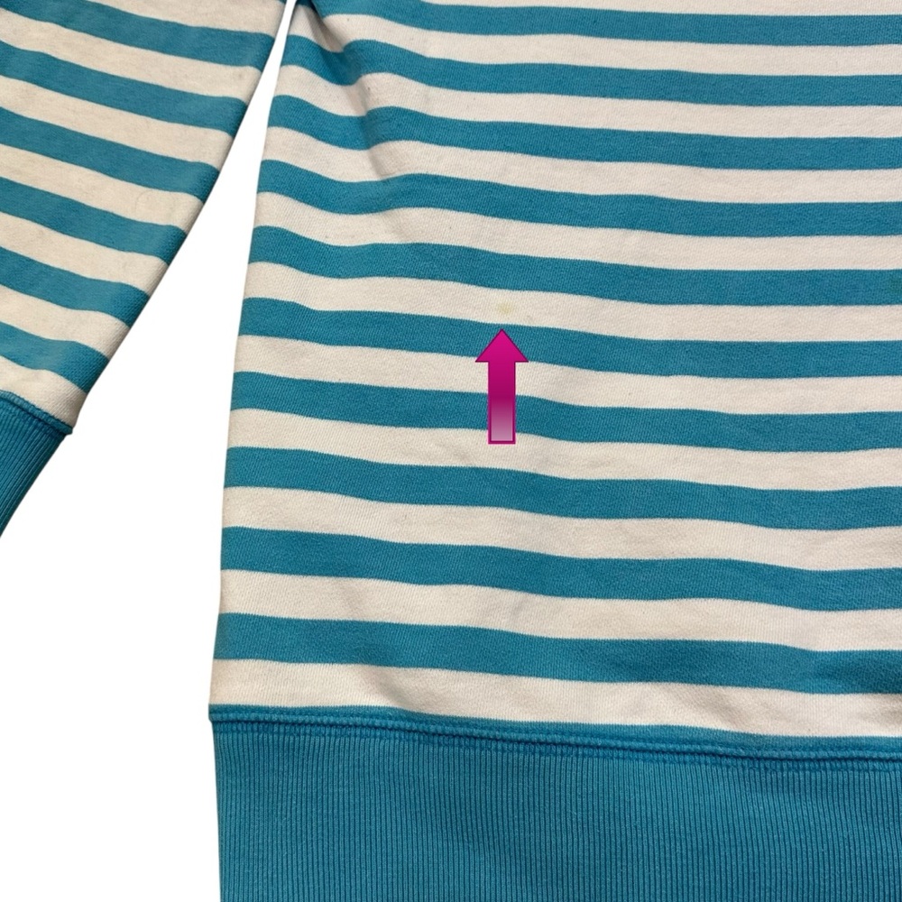 Vtg‎ Stussy Striped Crewneck Sweatshirt Crown Logo 90s Y2K Skate Streetwear Sz L - Picture 5 of 12